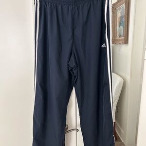 Women’s Adidas Navy Nylon Track Pants.  Size Large